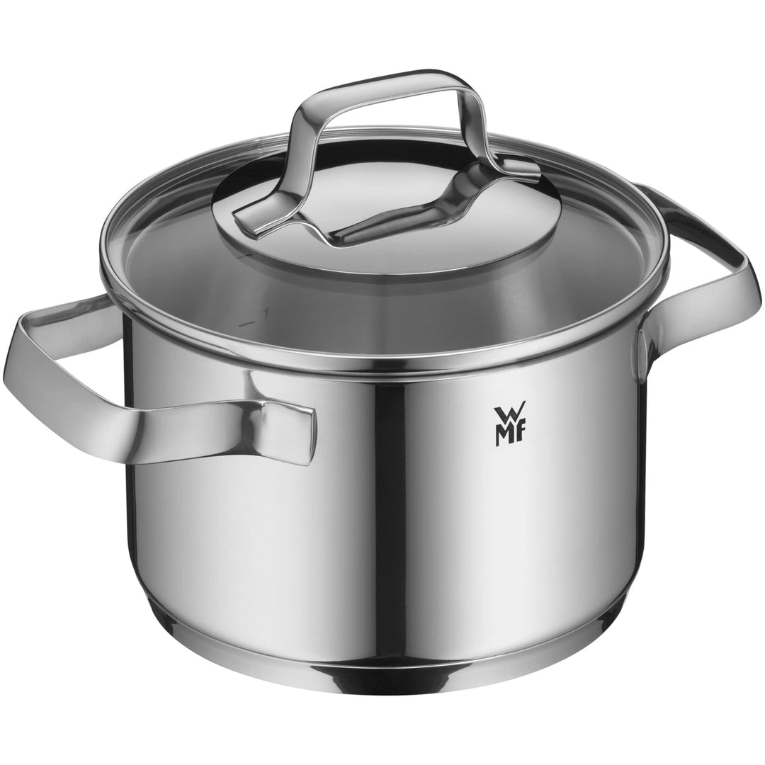 WMF Belmonte Kochtopf klein 16cm, kleiner Topf mit Glasdeckel, Nudeltopf, Fleischtopf Induktion 1,9l