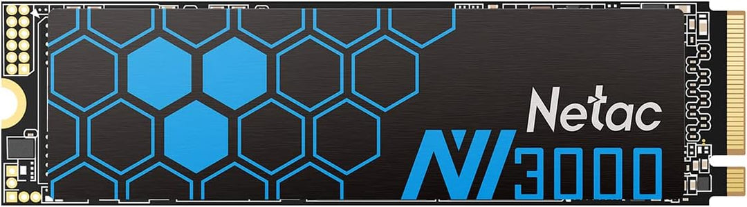 Netac M.2 SSD 500GB Intern - NVMe SSD - PCIE 3.0 M.2 2280 3300 MB/S für PC und Laptop, 3D Nand Schwa