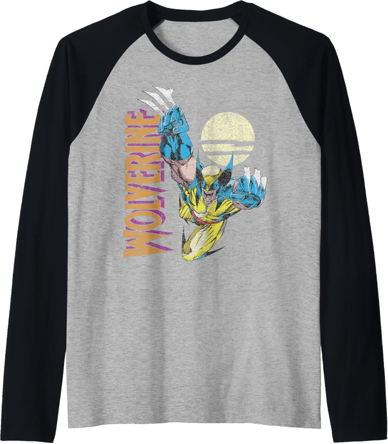 Marvel X-Men Wolverine Claws Out Action Shot Raglan