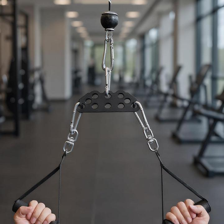 Gym Zubehör Für Kabelzug - Pull-Down Spreader Bar,Verstellbare Doppel Zu Einzel Rollen Adapterplatte