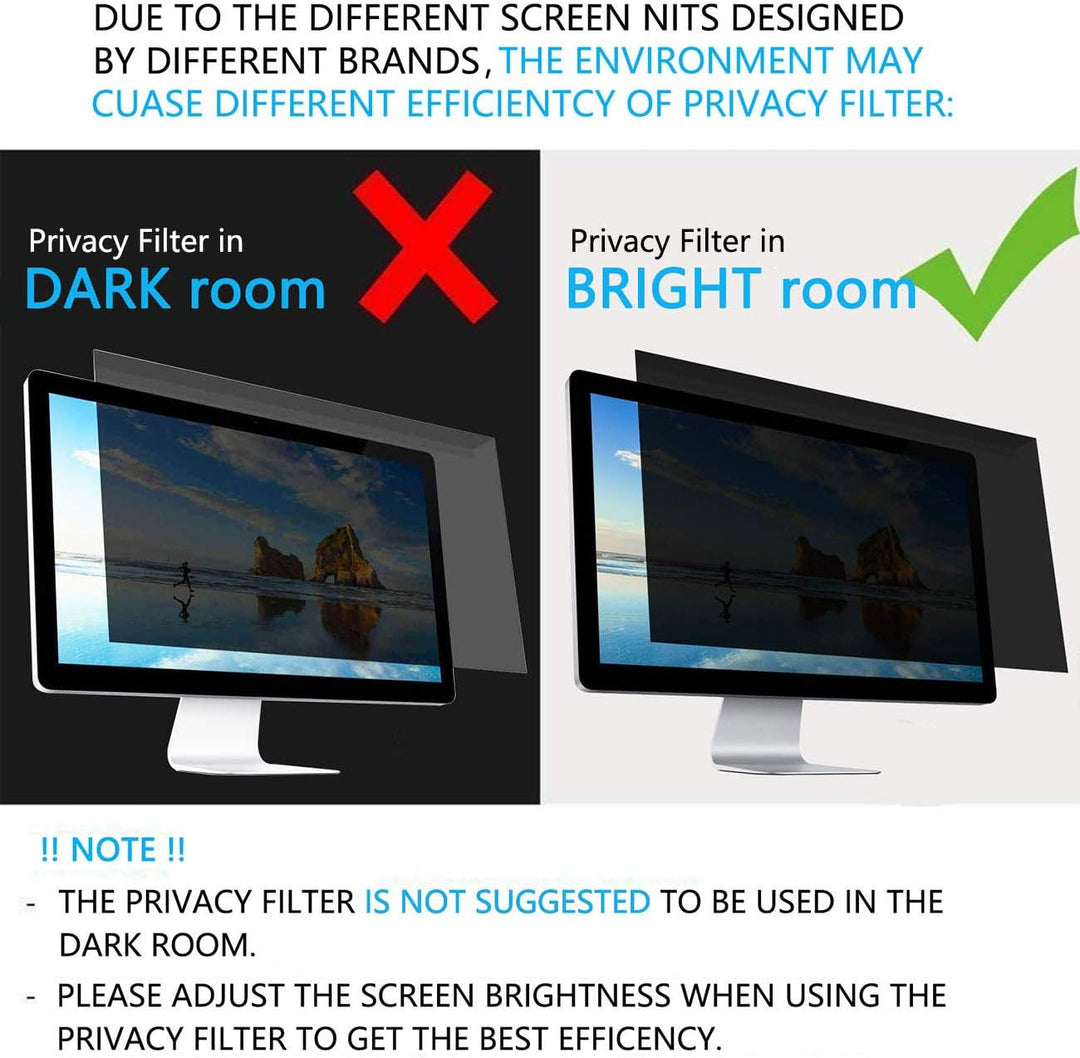 PaceBid 23 Zoll 16:9 Desktop Privacy Filter I Blickschutzfilter für Desktop Computer Widescreen Moni