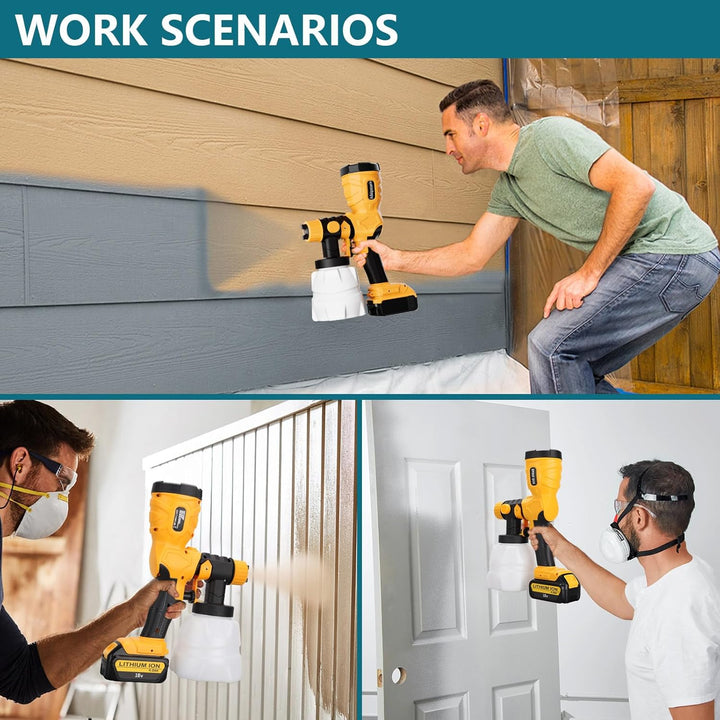 Adisipsoarin 18V Farbsprüher Hochgeschwindigkeit für Dewalt 18V Akku, 2 Behälter, leicht zu reinigen