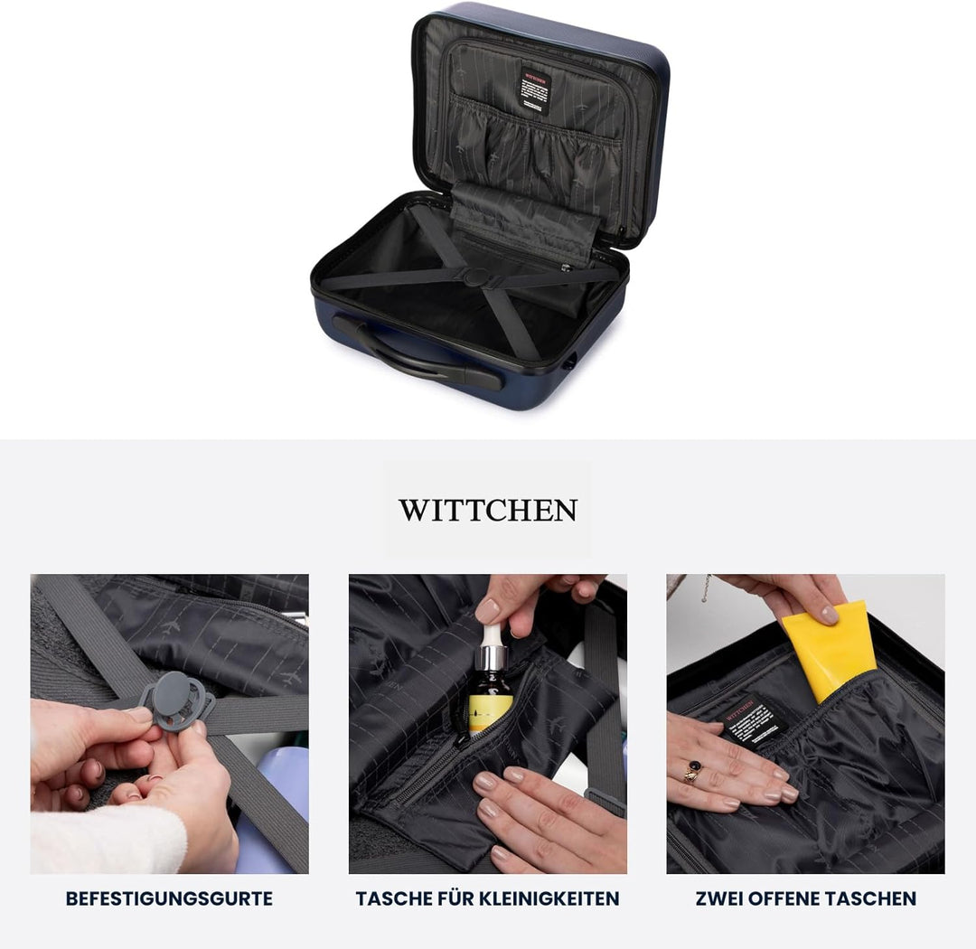 WITTCHEN Globe Line Kosmetikkoffer Reisekoffer Handgepäck Kabinenkoffer Hartschale aus ABS Zahlensch