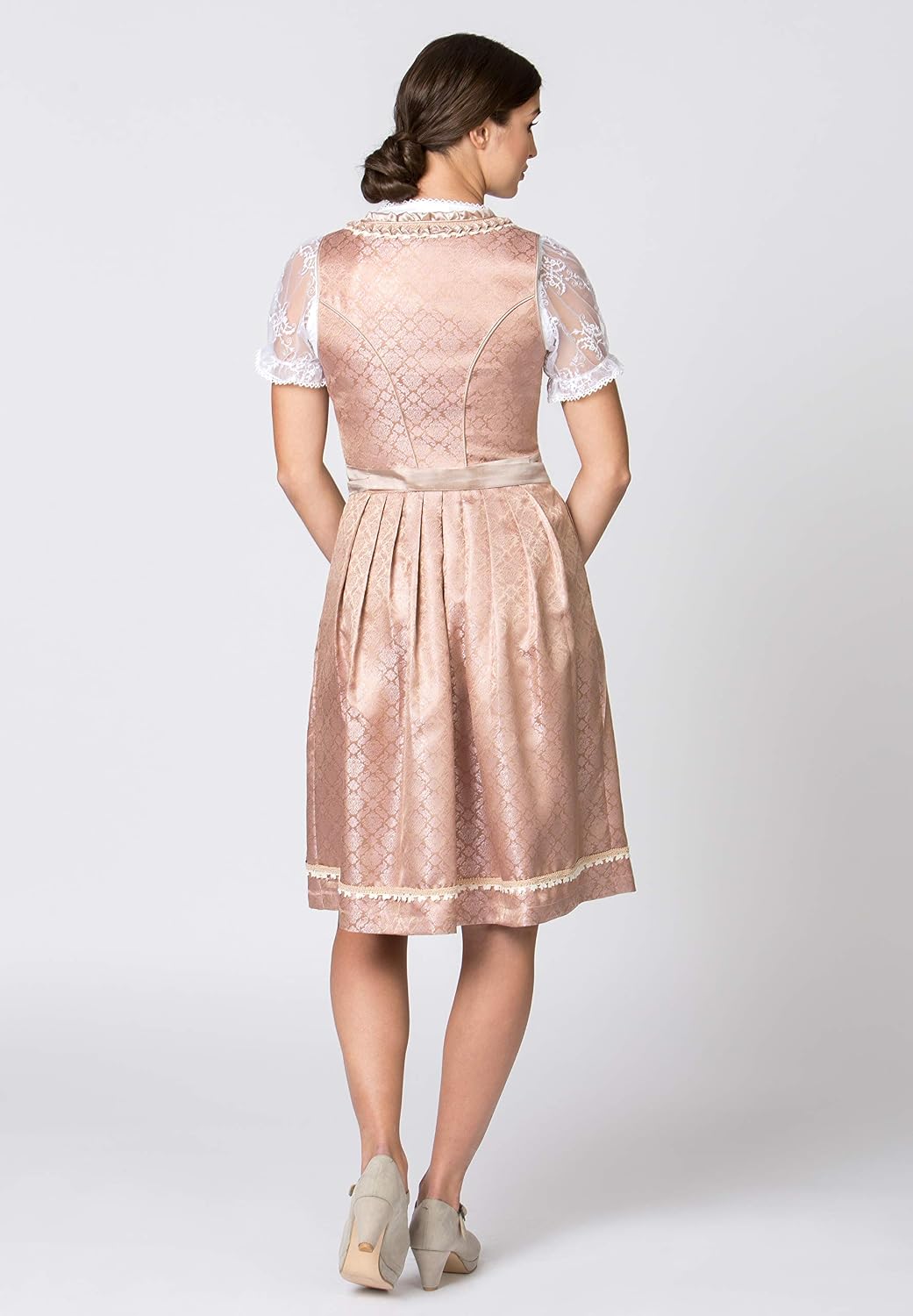 Stockerpoint Damen Lilou Midi Dirndl 40 Altrosa, 40 Altrosa