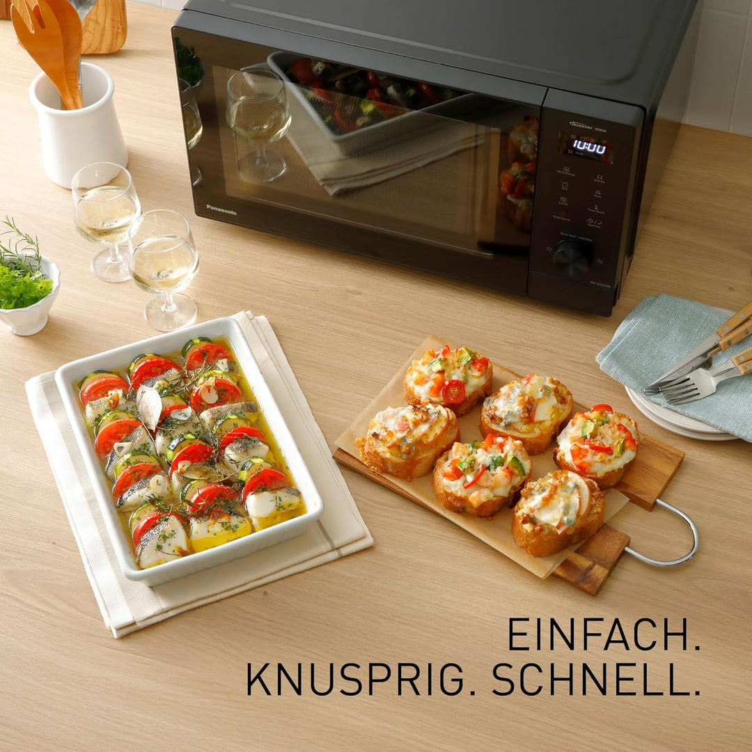Panasonic NN-GD35QBEPG 29L Grill-Mikrowelle, 1000 W, automatisches Auftauen, Kombinationsgaren, Time