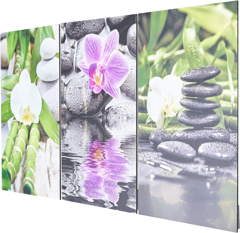 3er Set Wandbild je 20x30cm Aluminium Dibond Orchideen Wellness Deko Wanddeko Aluschild Alu-dibond,