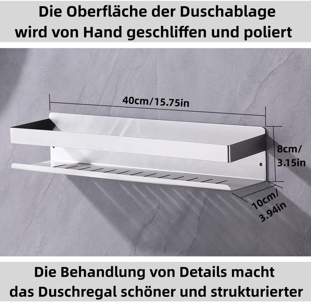 Duschregal Ohne Bohren Badregal Duschablage Wandregal Edelstahl Duschkorb Badezimmer Regal Dusche Ab