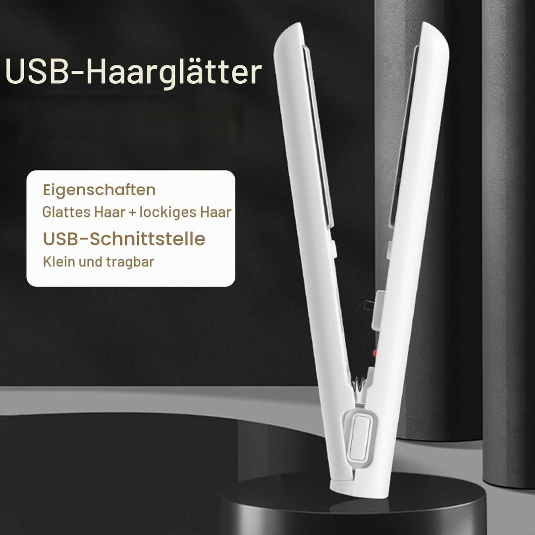 Mini Lockenstab USB Glätteisen Kabellos Dual Purpose Curling Eisen Tragbarer Reise Lockenstab Haargl