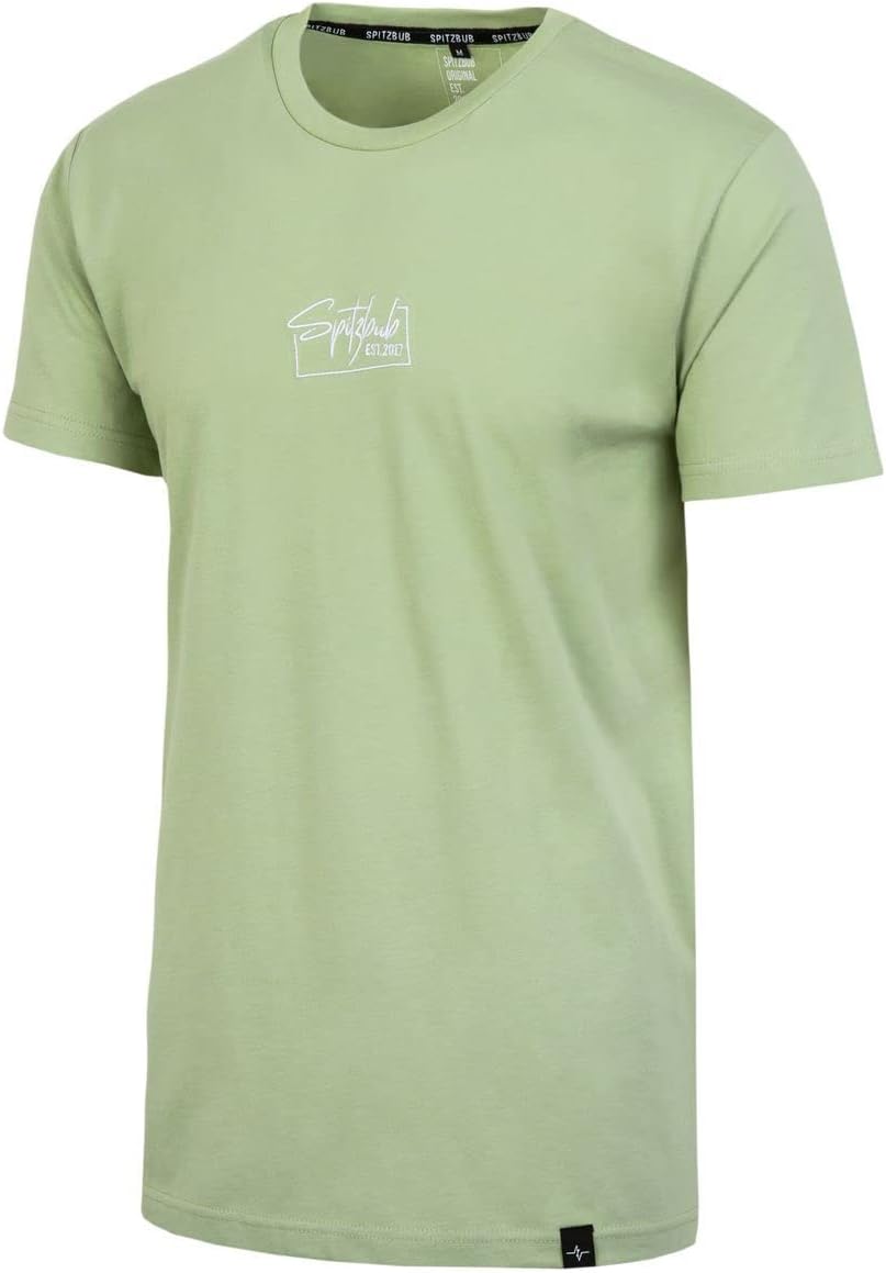 Spitzbub Herren T-Shirt Shirt mit Print oder Stick Street-Design M Grün, M Grün
