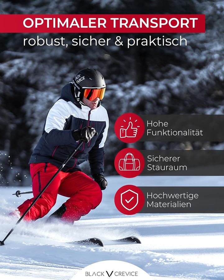 BLACK CREVICE Skischuh- & Helmtasche I Tasche für Snowboardschuhe / Skischuhe & Helme I Verstellbare
