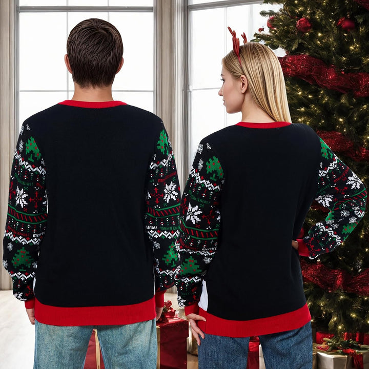 Belovecol Unisex Weihnachtspullover LED Ugly Christmas Sweater Pullover Langarm Strickpullover XL Ch