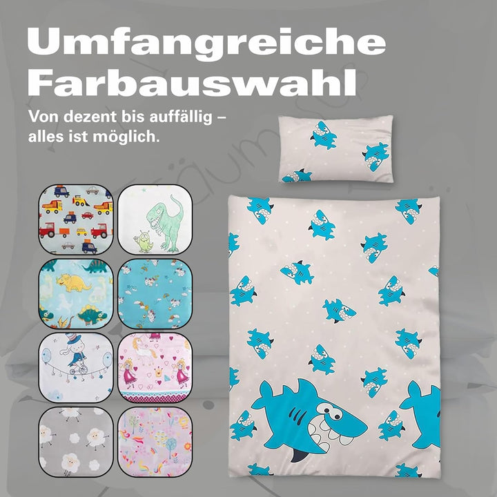 BaSaTex Kinder Baby Bettwäsche Set für Mädchen und Jungen | 100x135 cm + 40x60 cm | 100% Polyester M