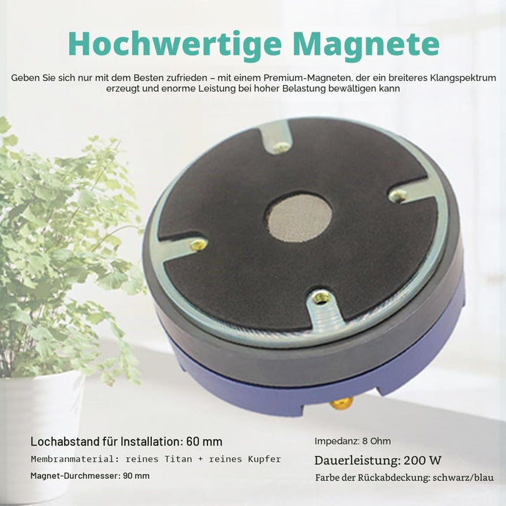 Yctze 200W Tweeter Treble -Kompressionstreiber mit Premium -Magnetmetallkonstruktion für das Zubehör