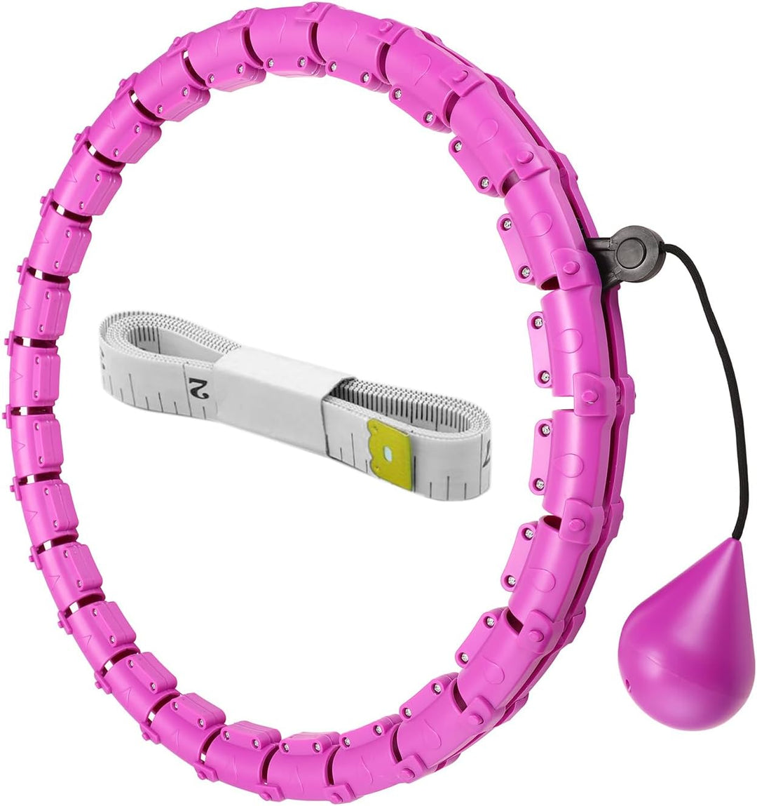 Pterygoid Hoola Reifen Hoop Erwachsene,Smart Hula Fitness Reifen mit Gewicht und 24 Abnehmbaren Teil
