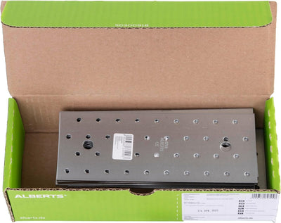 Alberts 847258 Lochplatte | sendzimirverzinkt | 200 x 80 mm | 25er Set 200 x 80 mm / 25 Stk., 200 x
