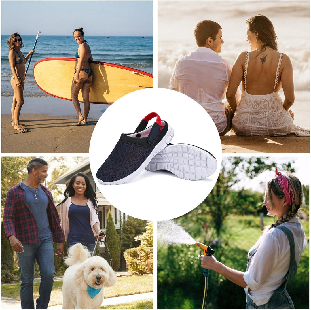 SAGUARO Sommer Clogs Herren Gartenschuhe Damen Hausschuhe Leicht Pantolette rutschfest Badelatschen