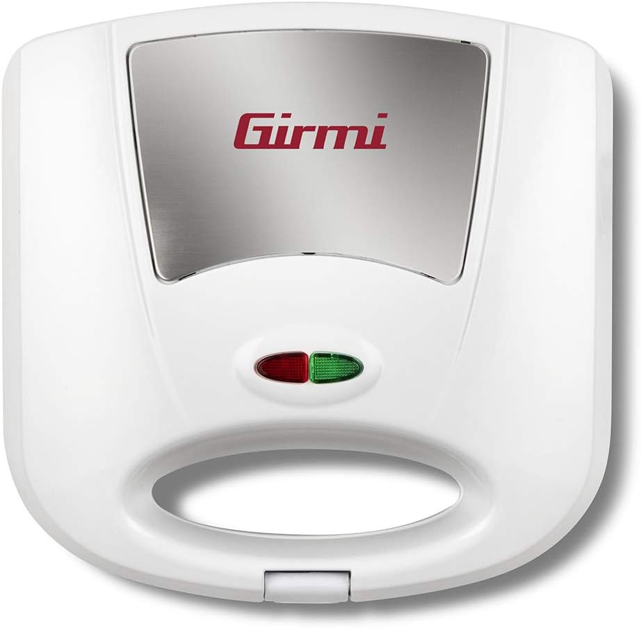 Girmi TS03 Toaster, 750 W, Antihaftplatten, Hitzebeständiger Griff mit Verschluss, Betriebs- und Tem