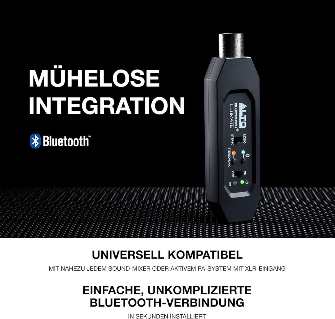 Alto Professional Bluetooth Ultimate - Wiederaufladbarer Bluetooth-Stereo-Empfänger mit XLR-Verbindu