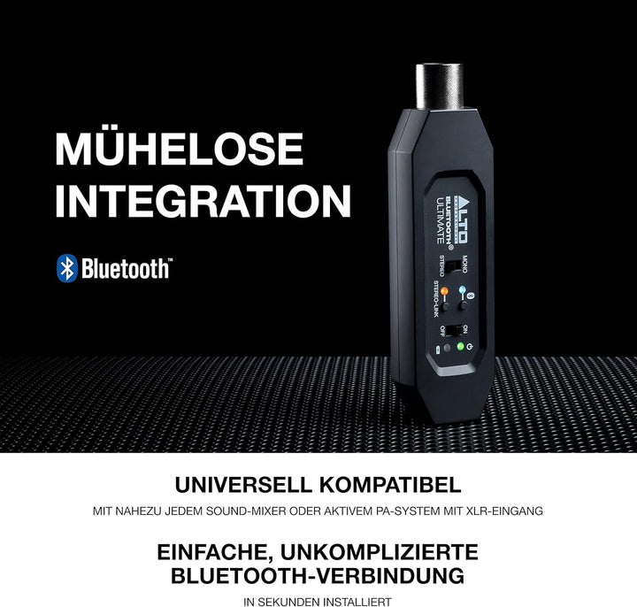 Alto Professional Bluetooth Ultimate - Wiederaufladbarer Bluetooth-Stereo-Empfänger mit XLR-Verbindu
