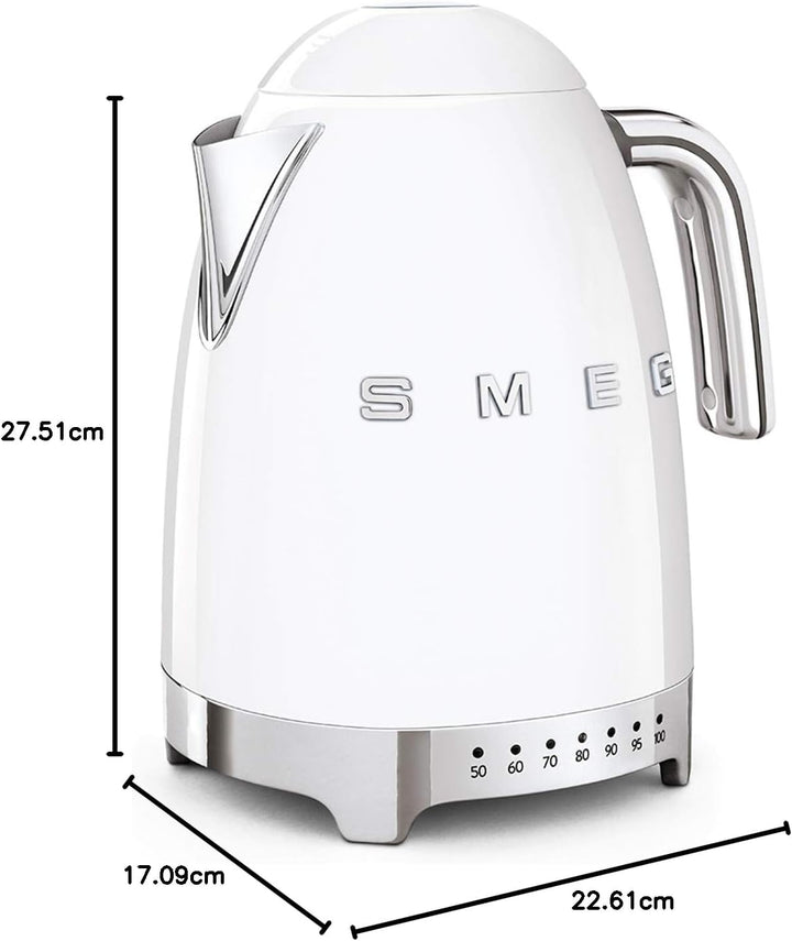 Smeg KLF04WHEU Wasserkocher, 2400, 1.7 liters, Weiss, Weiss