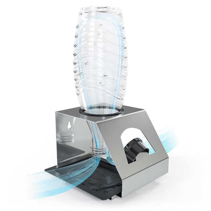 SODACLEAN® Premium Flaschenhalter mit Abtropfwanne - für SodaStream Duo Crystal Flaschen | aus hochw
