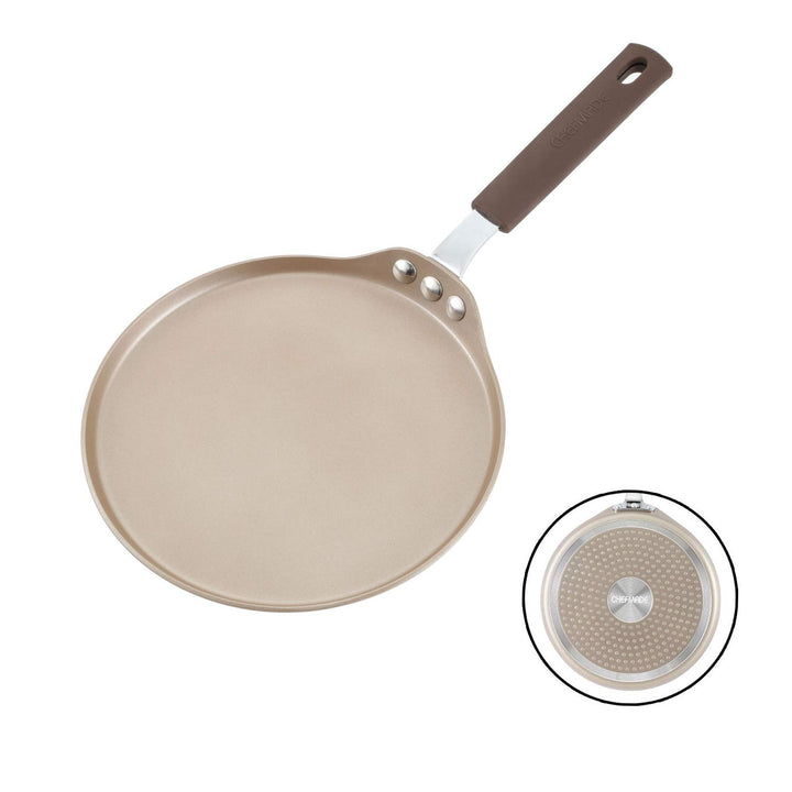 CHEFMADE Crepe Pan mit Bamboo Spreader, 8-zoll Nicht-stick Pfannkuchen Pan mit Isolierenden Silikon