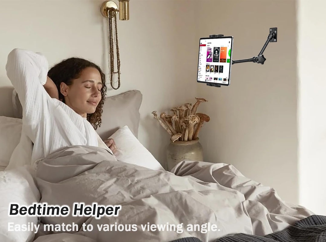 woleyi Tablet Wandhalterung Arm Verstellbarer, Wand iPad Halterung Schwenkarm, Metall Wand Halterung