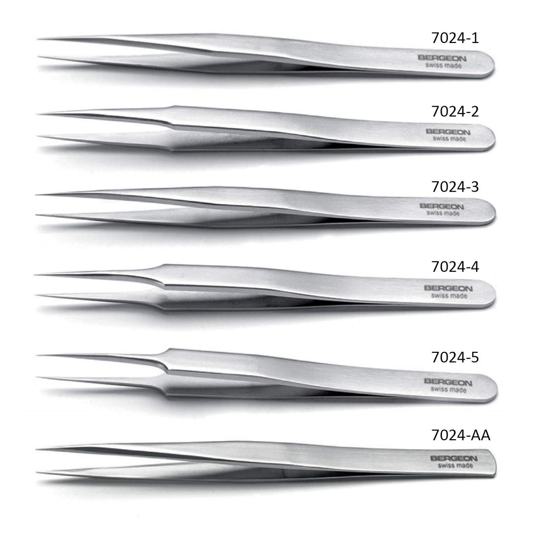 BERGEON Kornzangen-Sortiment 7024-P06– 6-teilig – SWISS MADE – Antimagnetischer Stahl