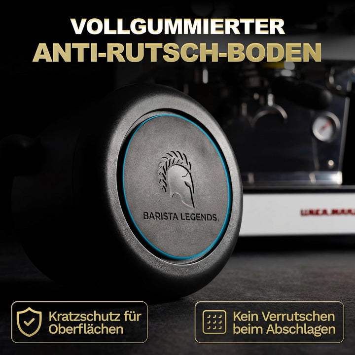 Barista Legends® Abklopfbehälter für Siebträger mattschwarz - Knock Box für Kaffeesatz mit spezielle
