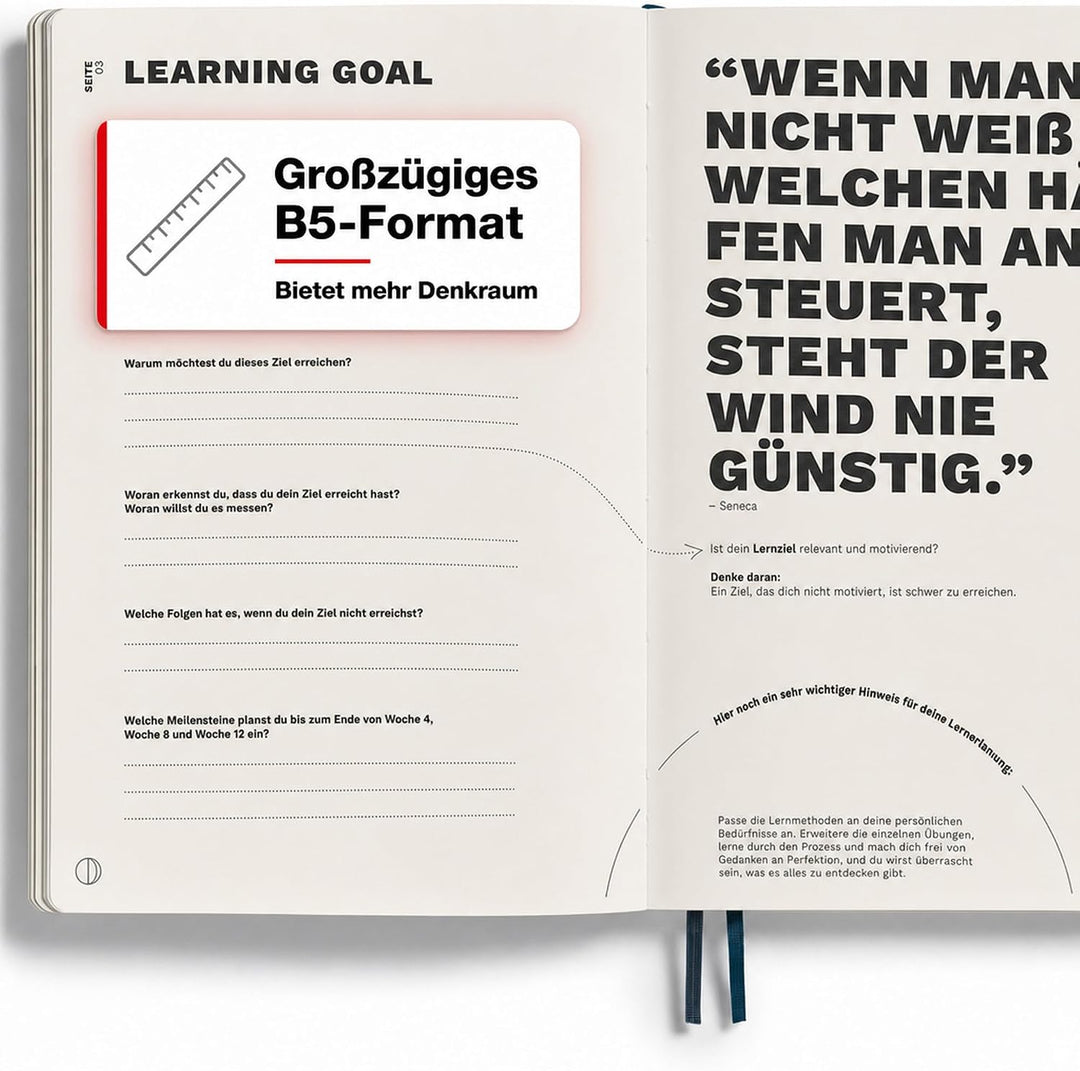 LEUCHTTURM1917 367500 Learning Journal Composition (B5), Flexcover, Pacific Green, Deutsch Deutsch P