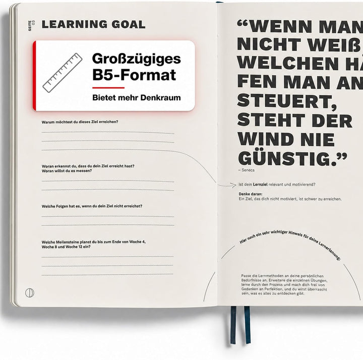 LEUCHTTURM1917 367500 Learning Journal Composition (B5), Flexcover, Pacific Green, Deutsch Deutsch P