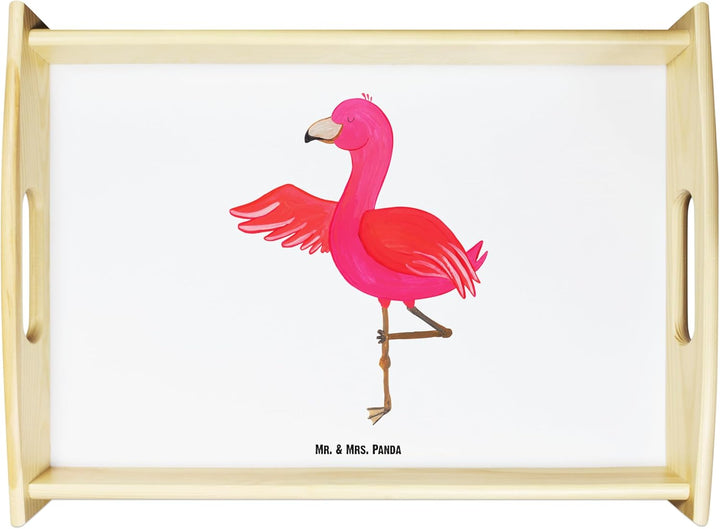 Mr. & Mrs. Panda serviertablett Holz Flamingo Yoga - Geschenk, Baum, betttablett, Vogel, Servier Tab