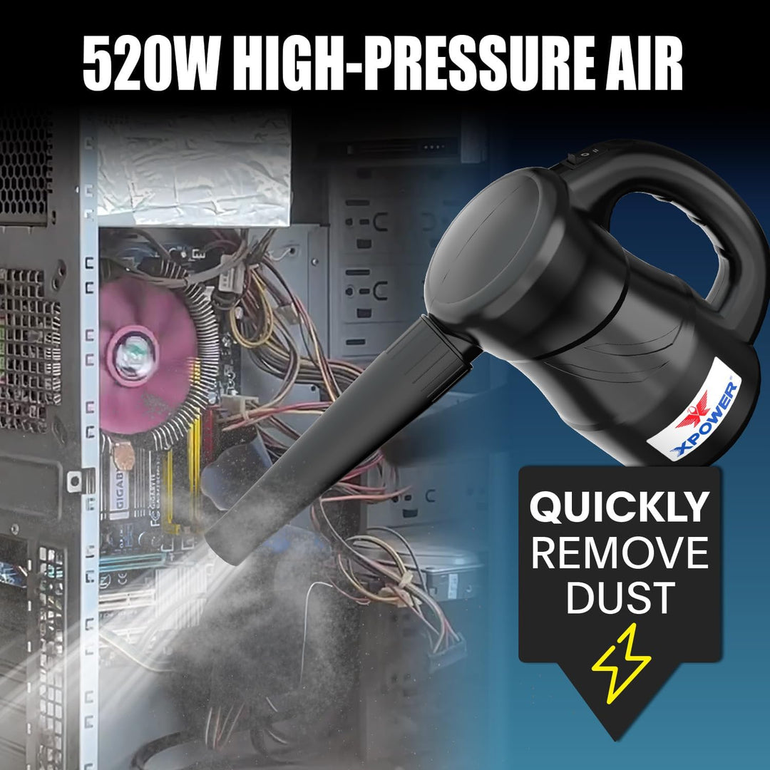 XPOWER Electric Air Duster for Dusting Drying Inflating Blowing Car Detailing Computer Leaf Blowing