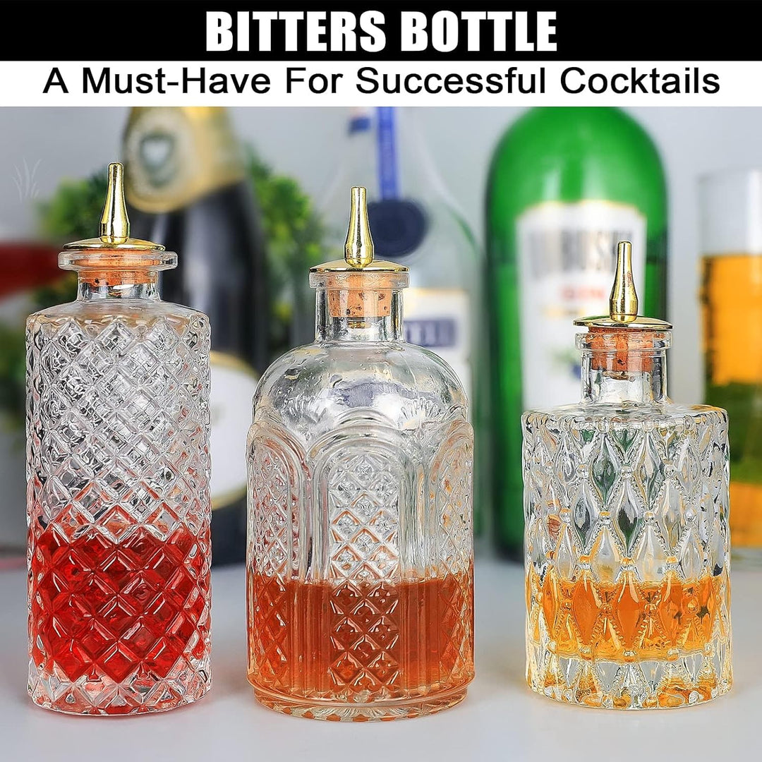 Suprobarware Bitter-Flasche für Cocktails, Glasflaschen, mit Armaturenbrett, ideal für Barkeeper, Ha