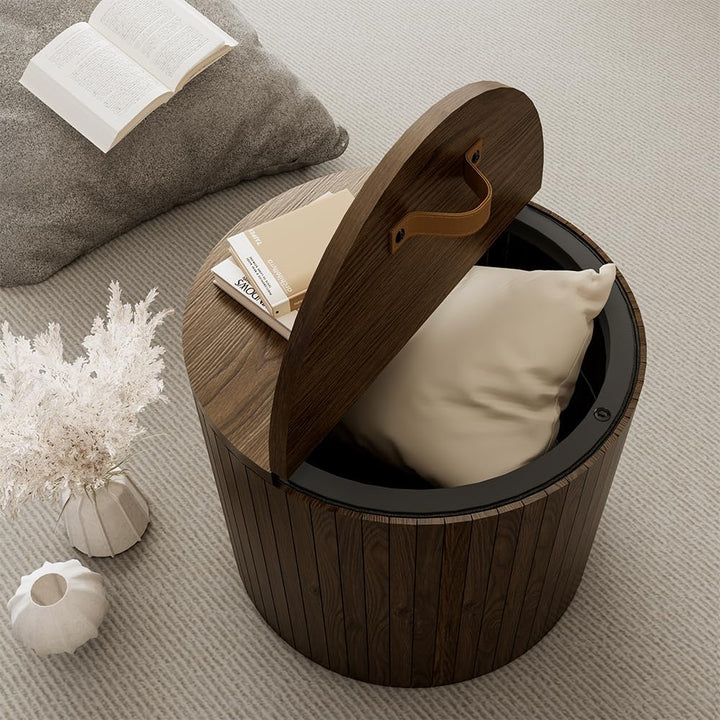 Vicco Couchtisch Tavilo, Nussbaum, 38 x 38 cm, mit Liftfunktion und Abnehmbarer Seitenwand Walnut 38