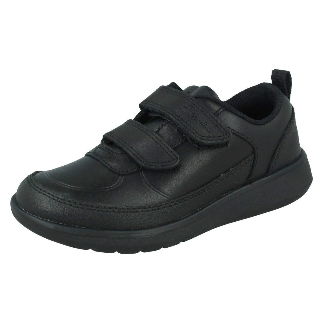 Clarks Jungen Scape Flare K Sneaker Niedrig 31 EU Black Leather, 31 EU Black Leather