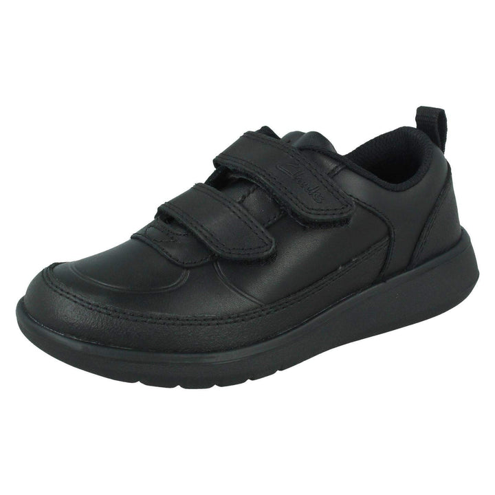 Clarks Jungen Scape Flare K Sneaker Niedrig 31 EU Black Leather, 31 EU Black Leather
