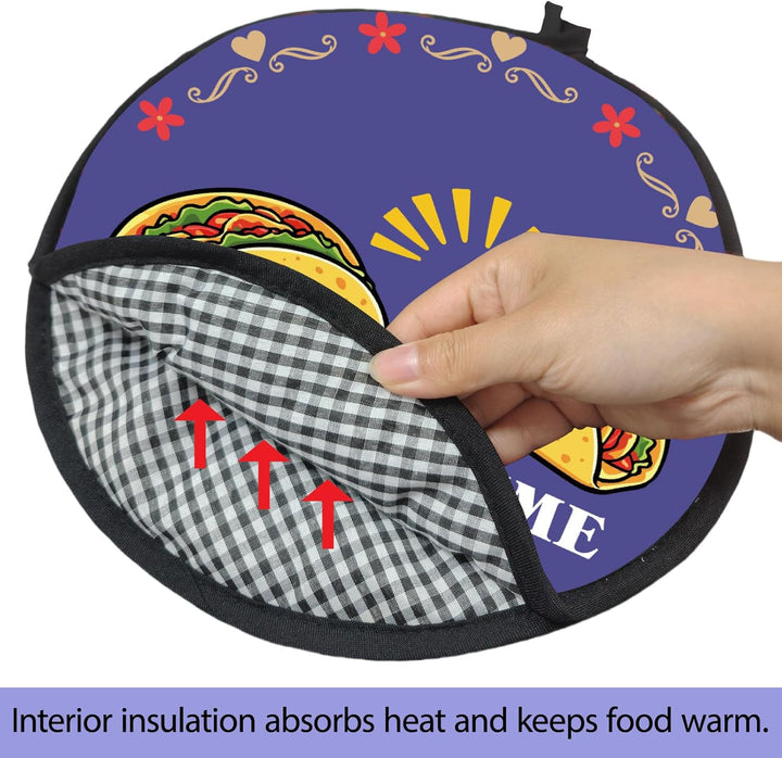 CREATCABIN Tortilla Wärmer Tacos Tortilla Halter Wärmer Tragbar Polyestergewebe Blau Doppeldruck Fri