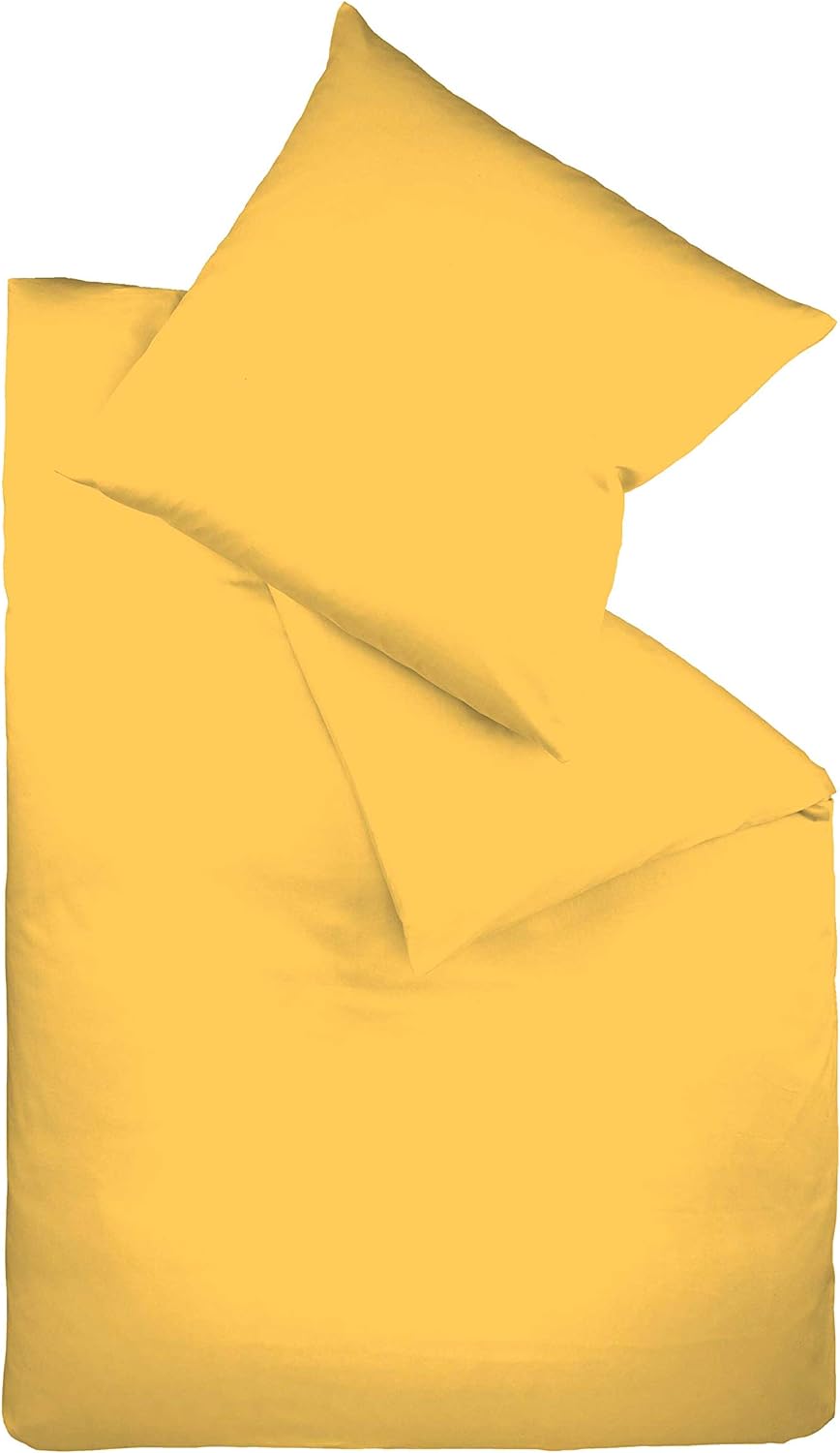Fleuresse Colours Bettwäsche, Uni-Mako-Satin, goldgelb, 135 x 200 cm Sonne 135/200 Uni, Sonne 135/20