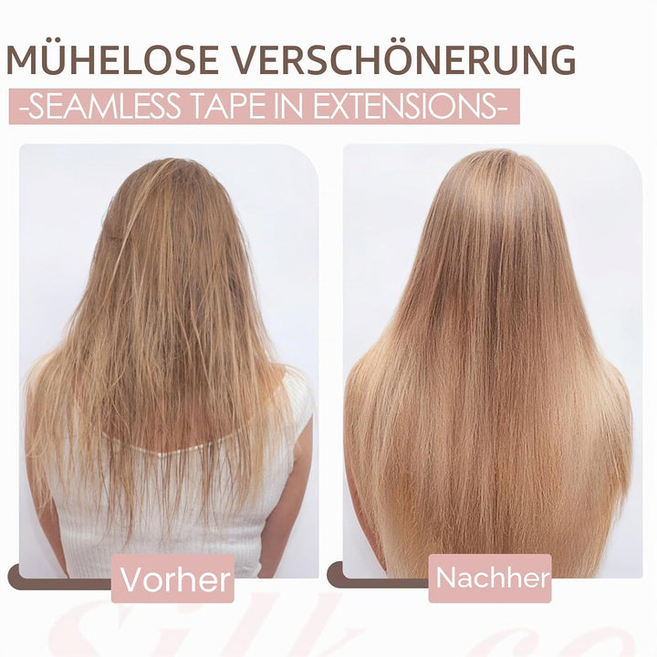 Extensions Echthaar mit transparenter Schnur, Silk-co Wire in ExtensionsDunkelblond 60g, Secrets Hai