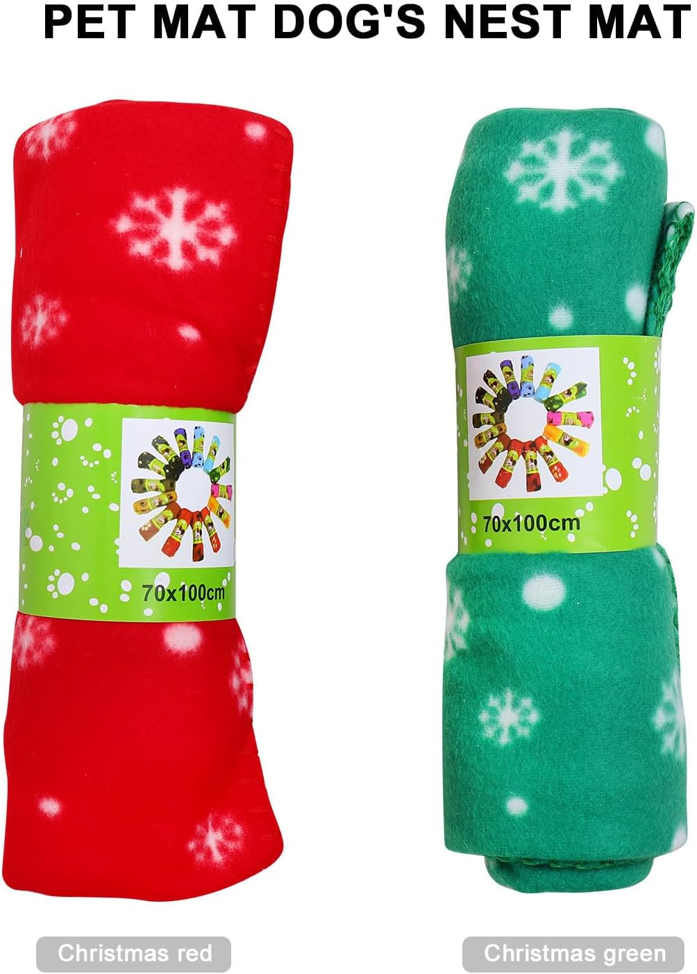 MAGICLULU 2 Stück Weihnachtliche Haustierdecke aus Stoff für Hunde und Katzen 100x70 cm Warm und Tra