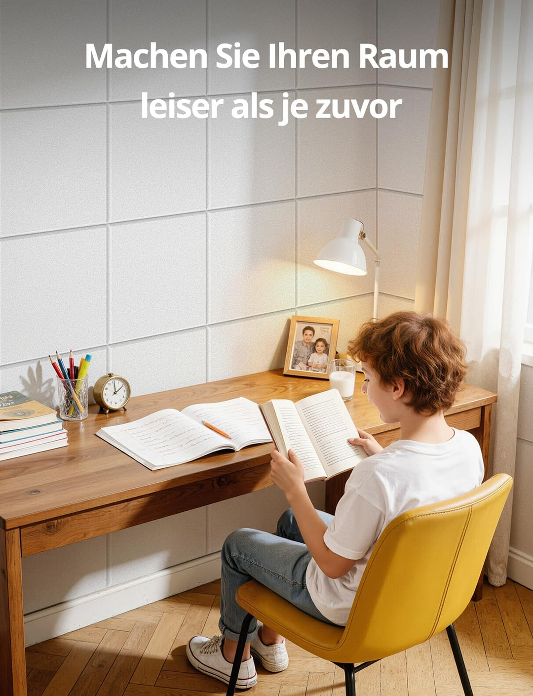Kuchoow Quadrat Schallschutzplatten selbstklebend Schallschutz Schalldämmung Wand, 12 Stück 2-in-1 A