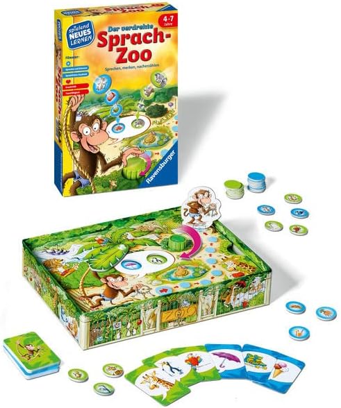Ravensburger 24945 - Der verdrehte Sprach-Zoo - Spielen und Lernen für Kinder, Lernspiel für Kinder