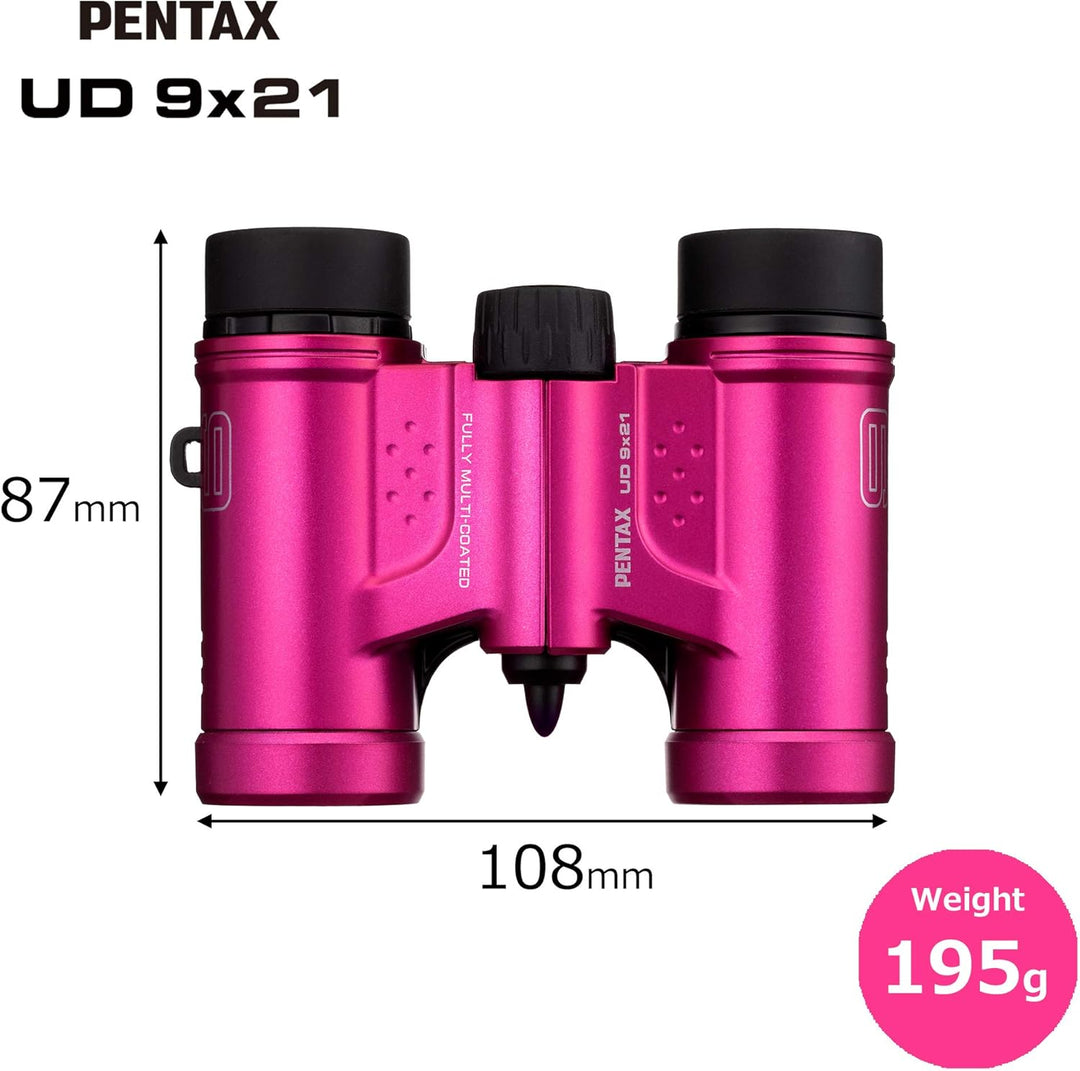 PENTAX Fernglas UD 9x21 - Pink EIN helles, klares Sichtfeld, EIN kompaktes, leichtes Gehäuse mit Dac