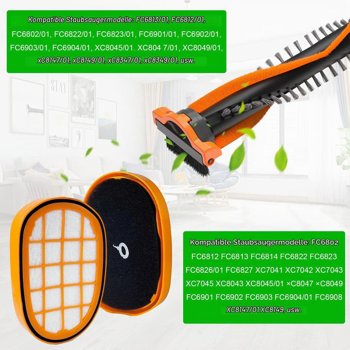 Philips Staubsauger Filter Set - HEPA + ABS Speedpro Max Ersatzteile für FC6812/6814/6822/6823/6827/