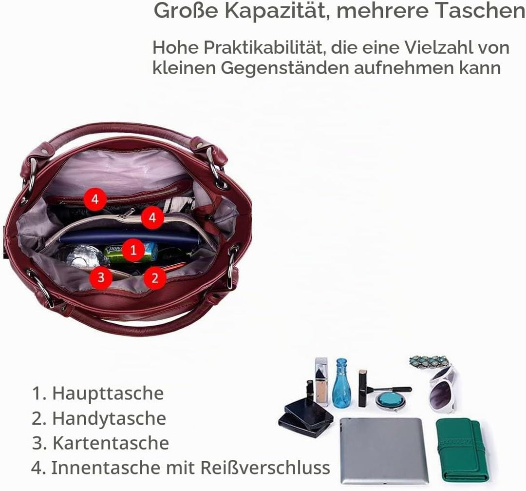 NICOLE &amp; DORIS Fashion Damen Schultertasche Einfache Umhängetasche für Damen Soft PU Leder Blau
