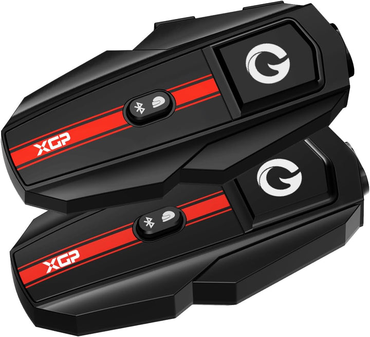 XGP Motorrad Headset Bluetooth V5.2 mit Musik Sharing, 2 Personen Motorradhelm kommunikationssystem