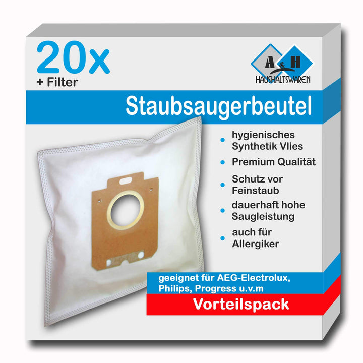 20 Staubsaugerbeutel geeignet für AEG PowerForce APF6130 APF 6130