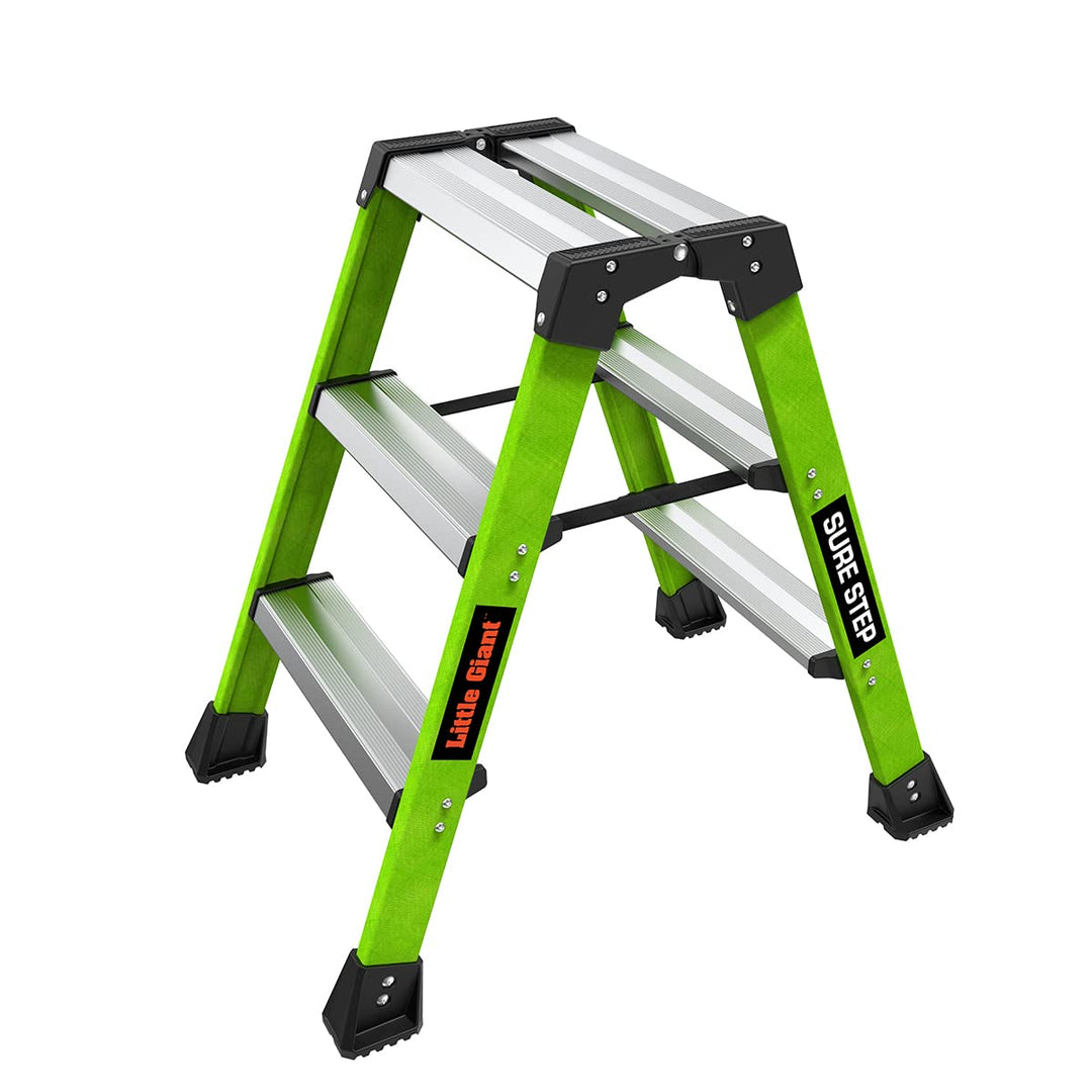 Little Giant Ladders, Sure Step, 3-stufig, doppelseitiger Tritthocker, Fiberglas, (11953), Typ 1AA,