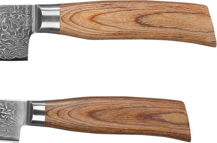 Wakoli EDIB Pro Damastmesser Set mit Gravur – Personalisiertes 2er Santoku Messerset, 16cm & 11cm Kl